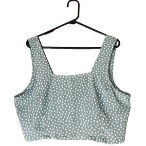 THREAD & SUPPLY Sage Polka Dot Cropped Top - Size XL